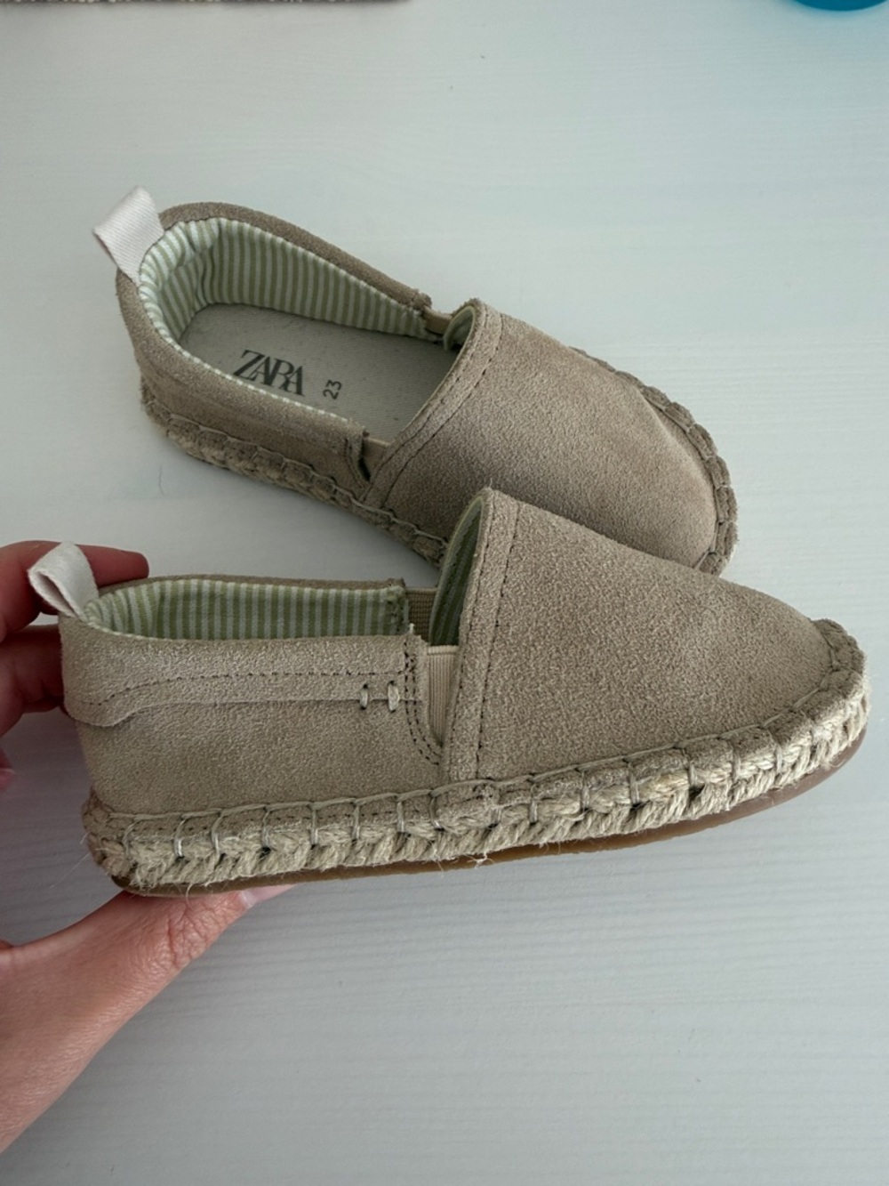 Zara Kids Beige Suede Espadrille Sneakers